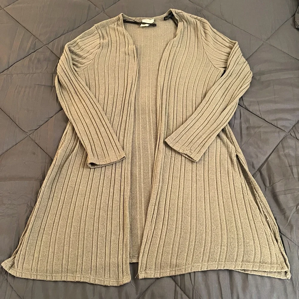LIVE IN THE MOMENT Women's Lightweight Ribbed Open-Front Cardigan. Size: Large - Picture 3 of 7